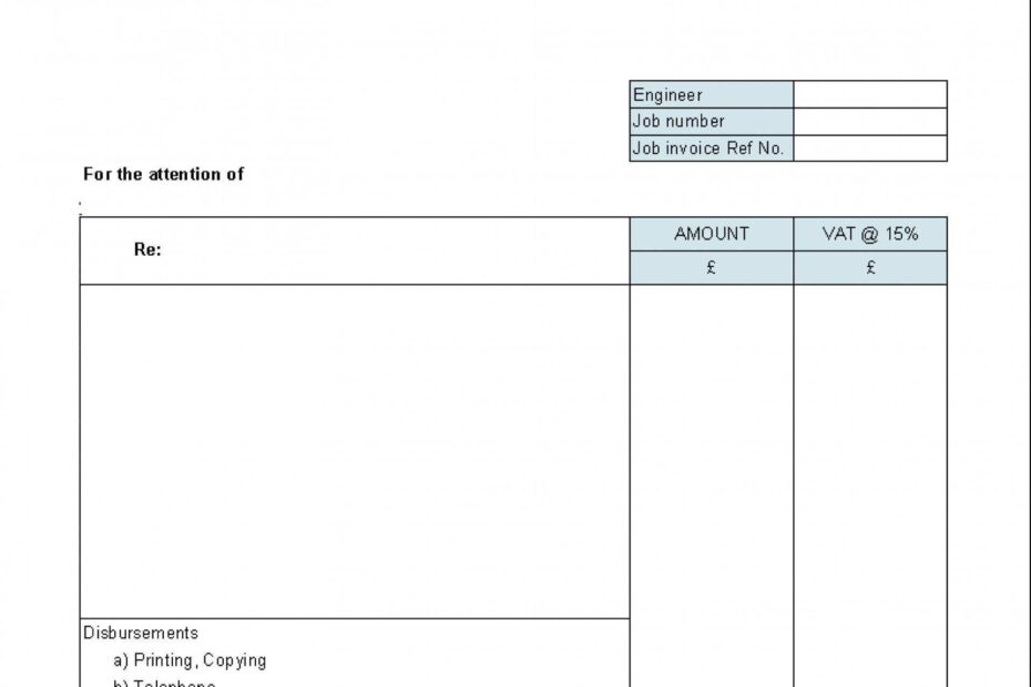 12 Blank Free Printable Job Invoice Template PSD File With Free