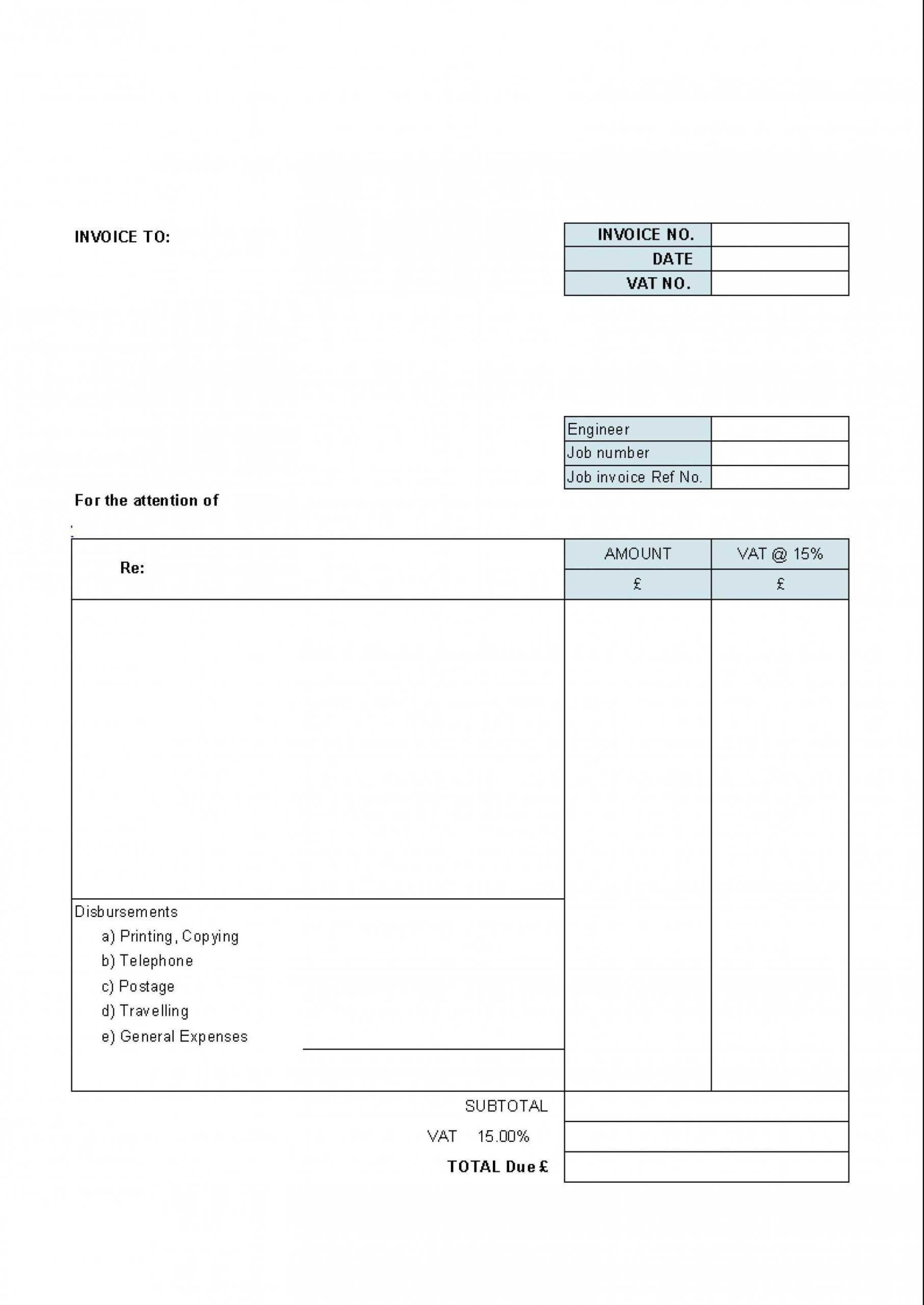 12 Blank Free Printable Job Invoice Template PSD File With Free 