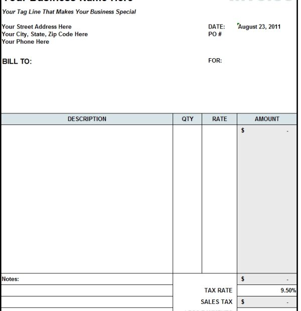 15 Free Printable Labor Invoice Example Download For Labor Invoice