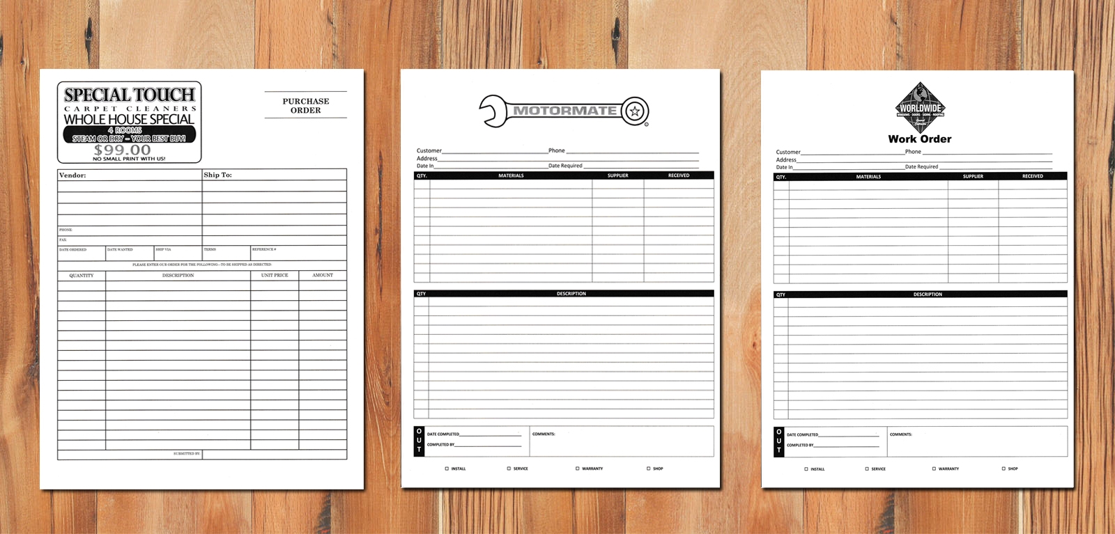 3 Part Invoices Carbonless