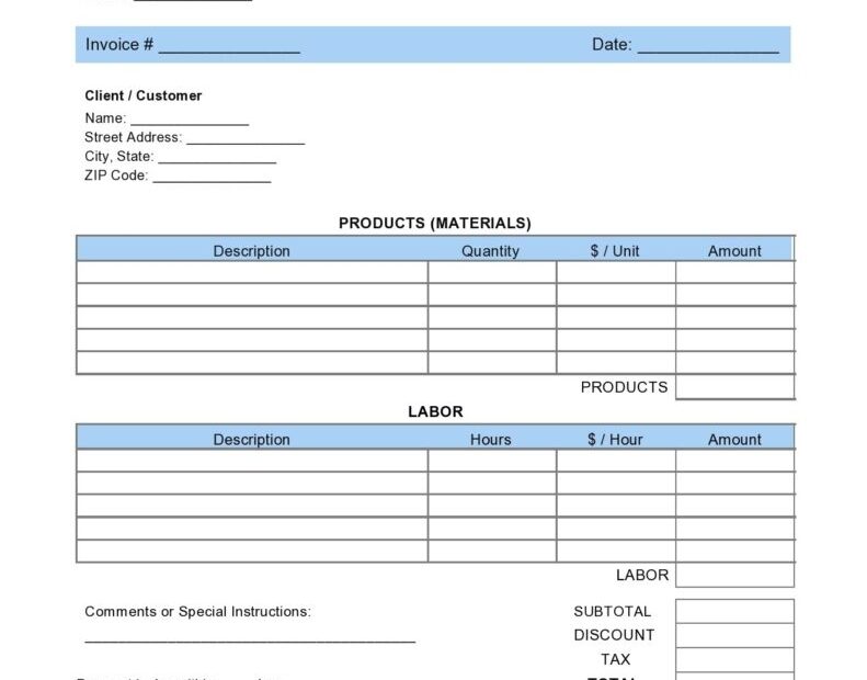 40 Printable Landscaping Invoice Templates Examples Fillable Form 2025