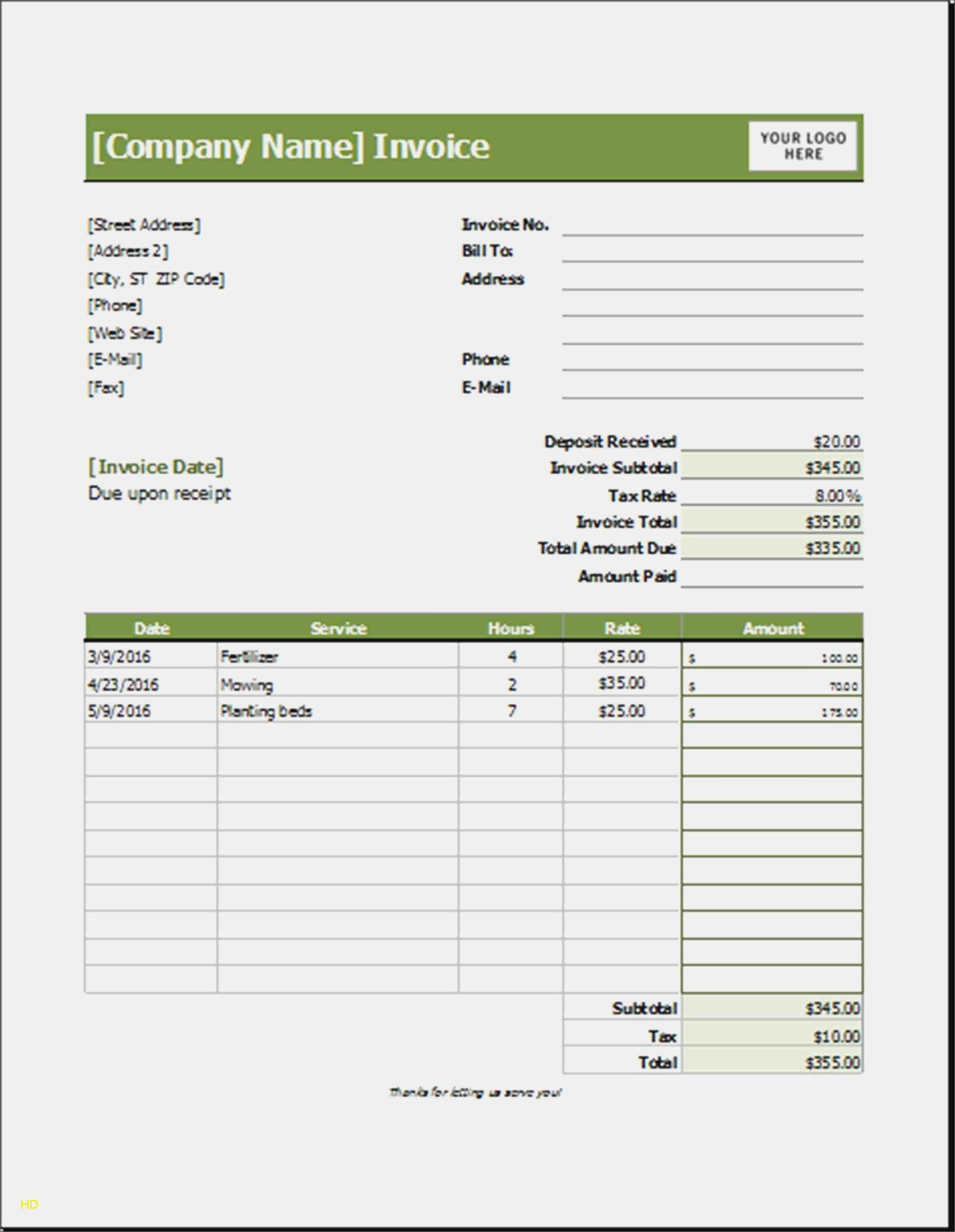 40 Printable Lawn Mowing Invoice Template Free With Lawn Mowing Invoice 
