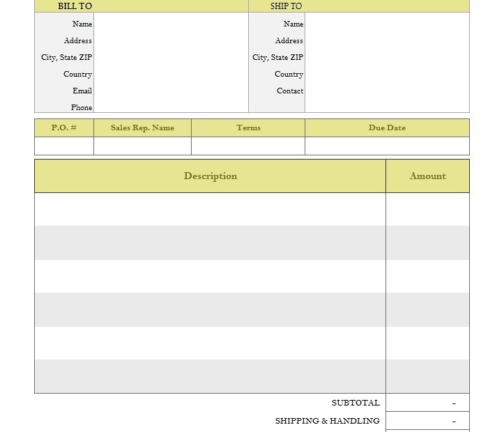 42 Free Printable Blank Sales Invoice Template Layouts For Blank Sales