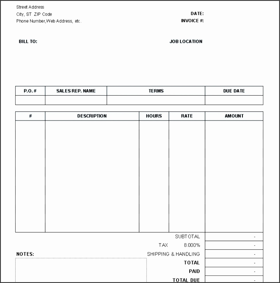 5 Free Printable Invoices Templates Blank SampleTemplatess 