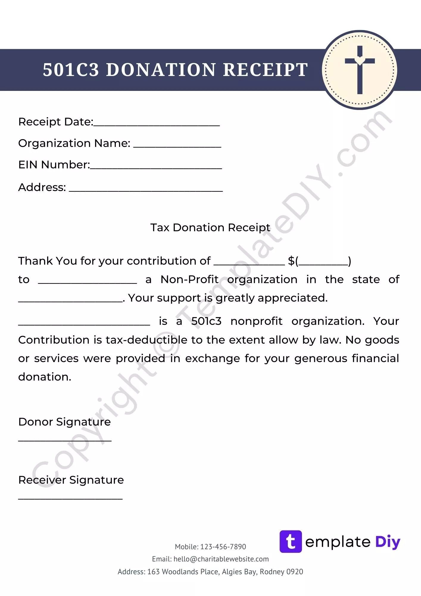501c3 Donation Receipt Template Printable In Pdf Word Receipt 