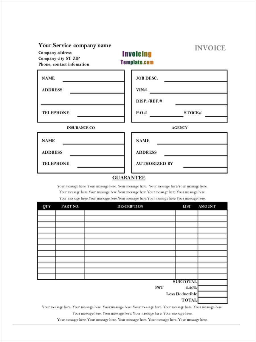 59 FREE PRINTABLE INVOICE SAMPLE SamplePrintable2