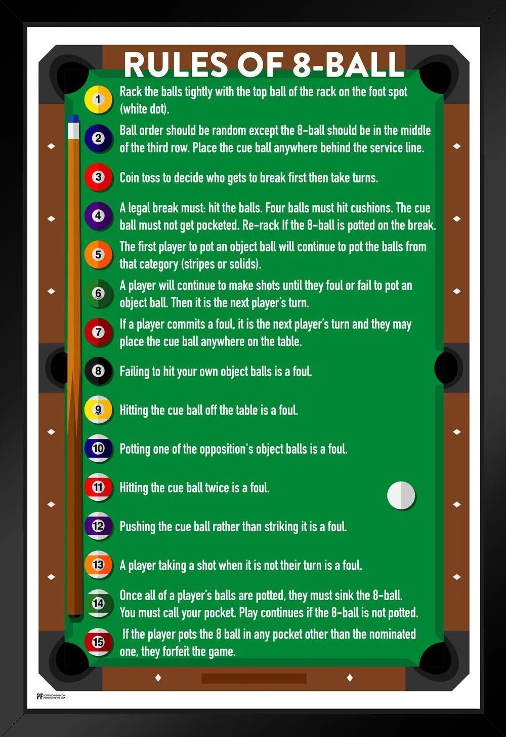 8 Ball Pool Rules Printable Printable Word Searches