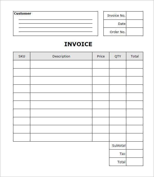 92 Blank Generic Invoice Template Word For Free For Generic Invoice 