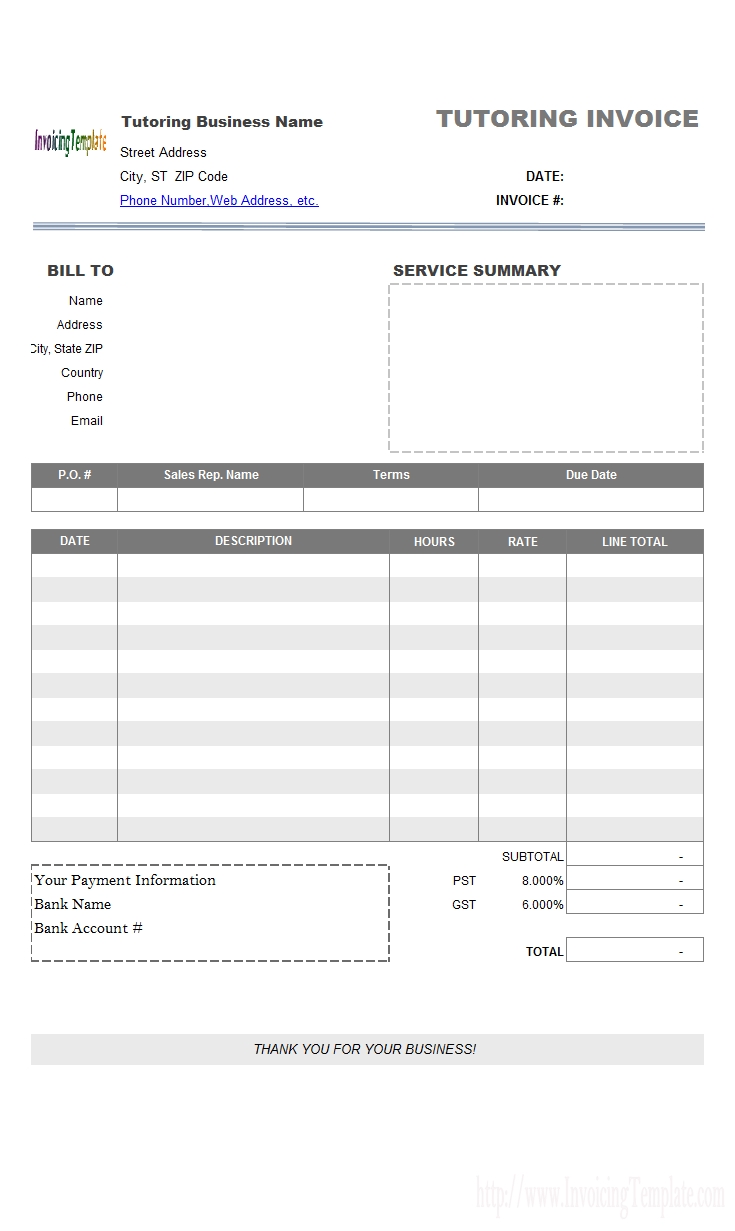 93 Free Printable Private Lesson Invoice Template Layouts With Private 