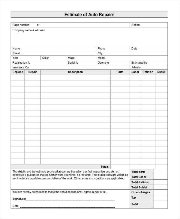 93 Printable Automotive Repair Invoice Template In Word By Automotive 