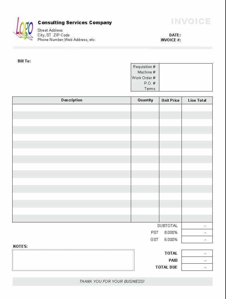 99 Visiting Free Printable Job Invoice Template For Ms Word For Free 