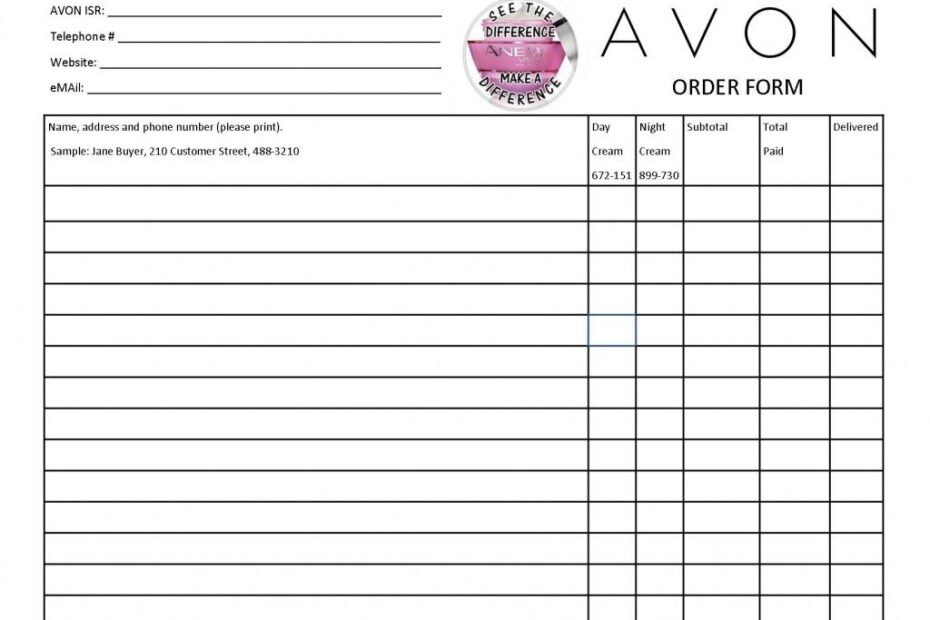 Avon Flyers Charts Avon Beauty Free Printable Avon Flyers Free