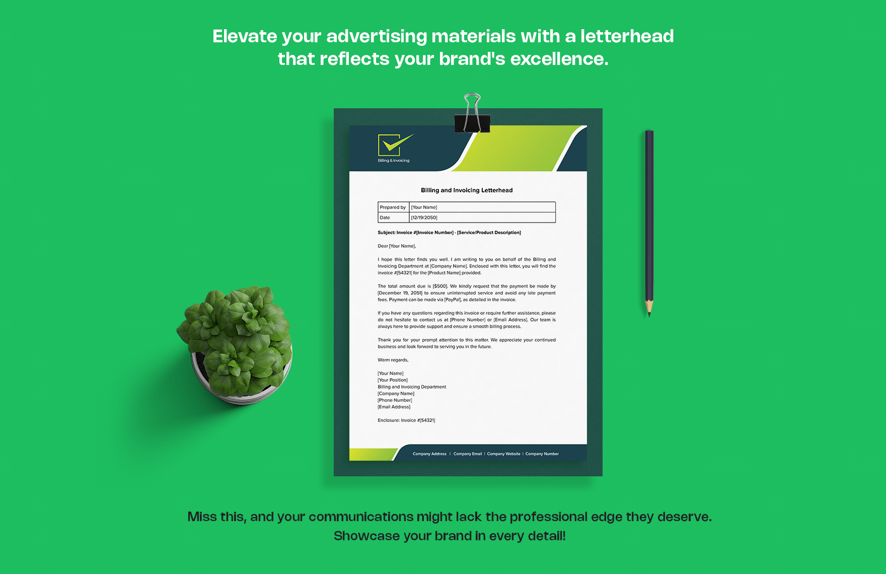 Billing And Invoicing Letterhead Template In Word PDF Google Docs 