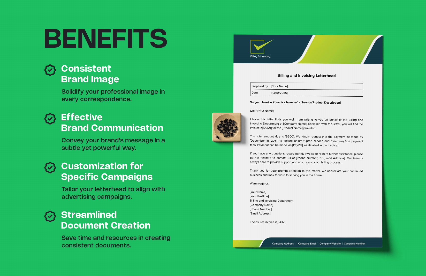 Billing And Invoicing Letterhead Template In Word PDF Google Docs 