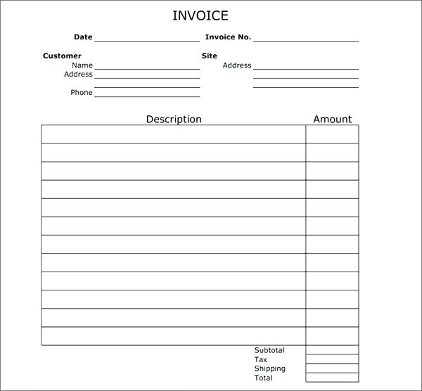 Billing Invoices Free Printable Shop Fresh