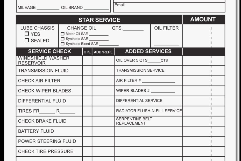 Blank Downloadable Free Printable Auto Repair Invoice Template Nelosz