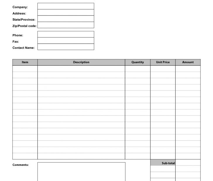 Blank Invoice Template Blank Invoice Arsenal Printable Invoice