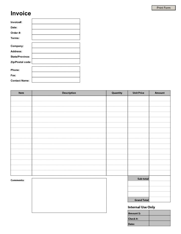 Blank Invoice Template Blank Invoice Arsenal Printable Invoice 