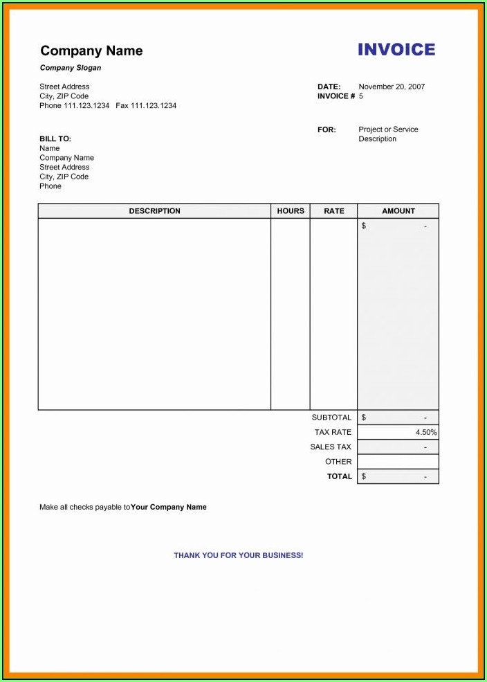 Blank Invoice Template Free Printable Form Resume Examples Mj1v0Pq3wy