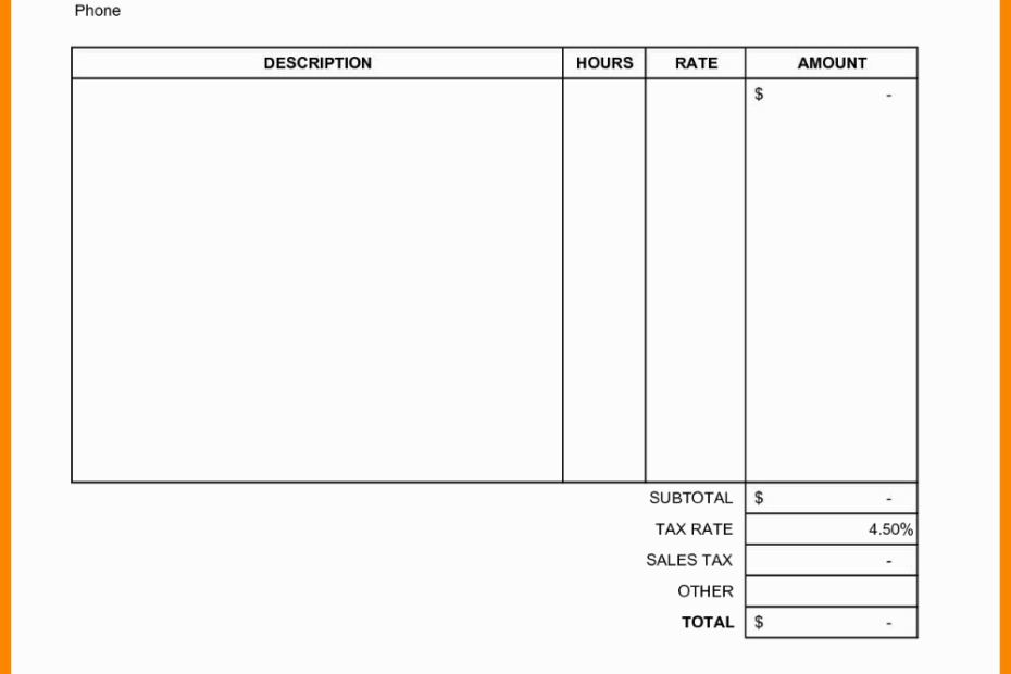 Blank Self Employed Printable Invoice Template Printable Templates