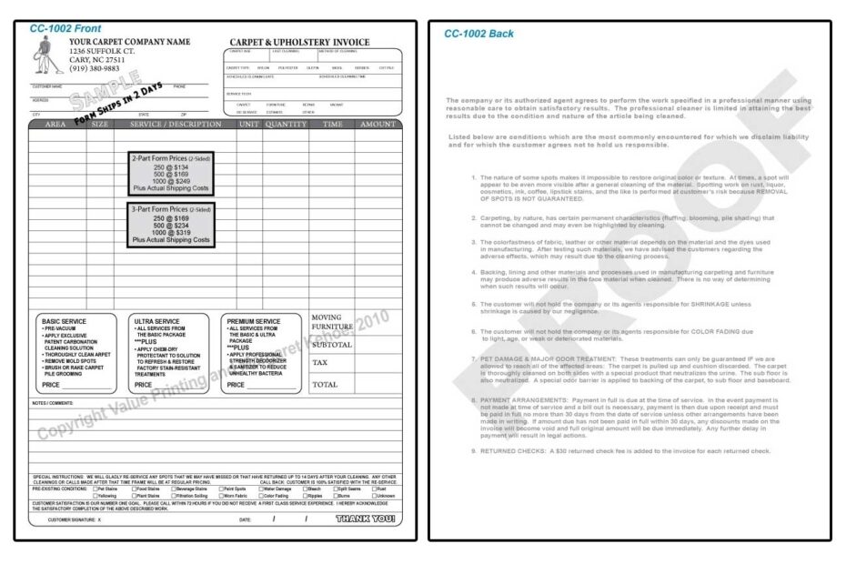 Carpet Cleaning Invoices Invoice Template Ideas