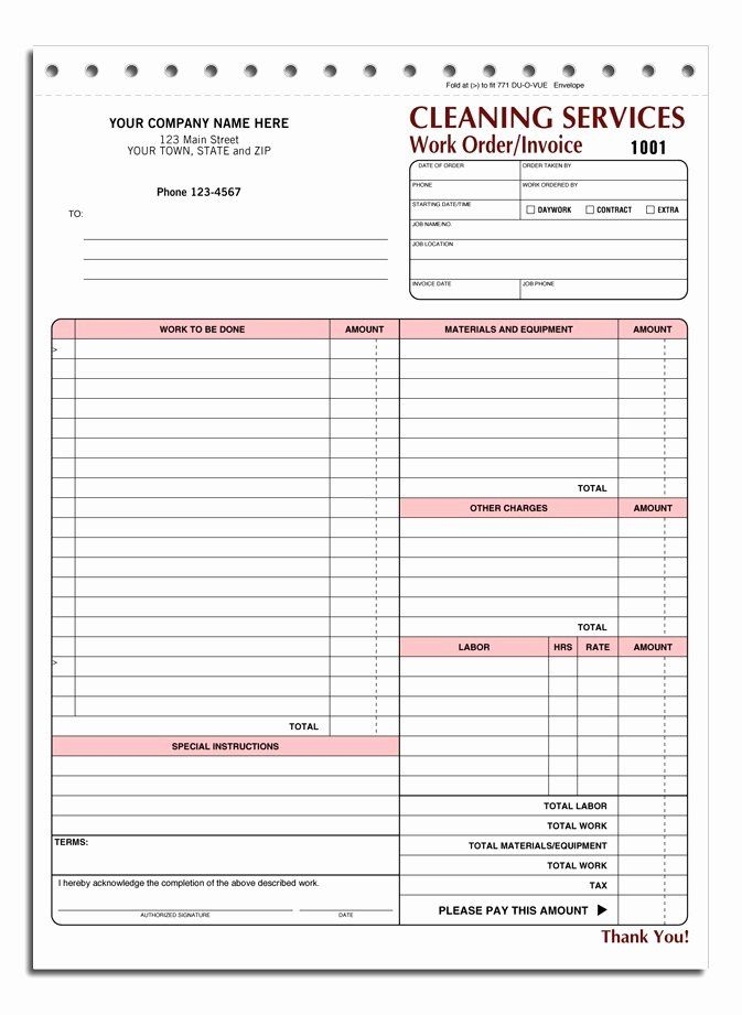 Cleaning Services Invoice Template Unique House Cleaning Free Printable 