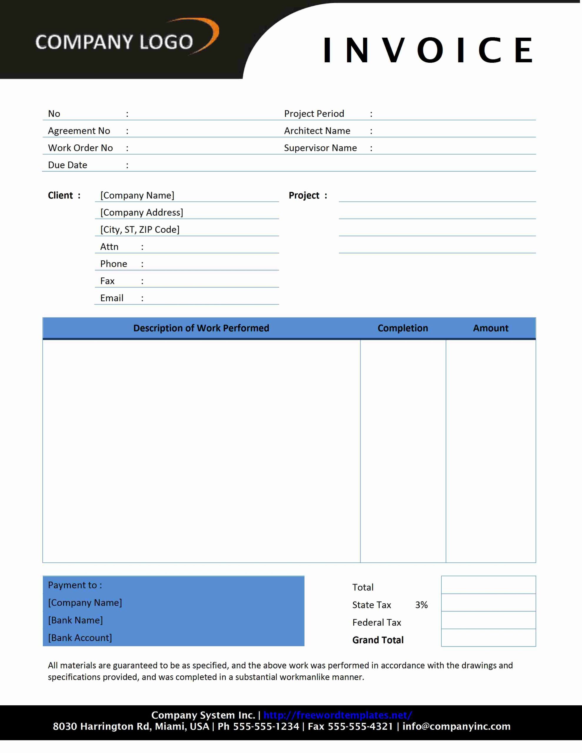 Contractor Invoice