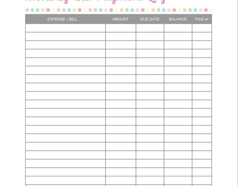 Create A Printable Monthly Bill Organizer Room Surf