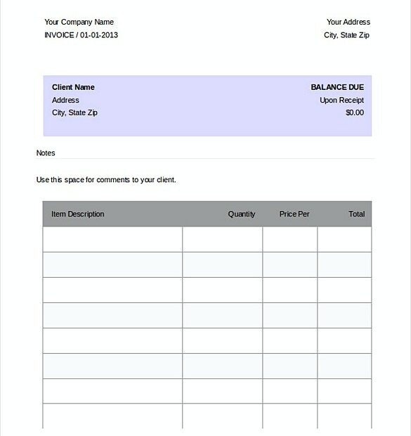DJ Invoice Template