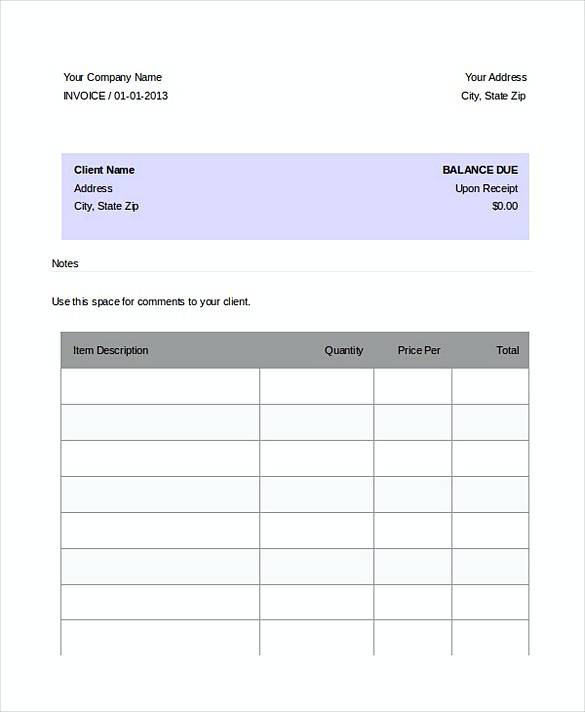 DJ Invoice Template