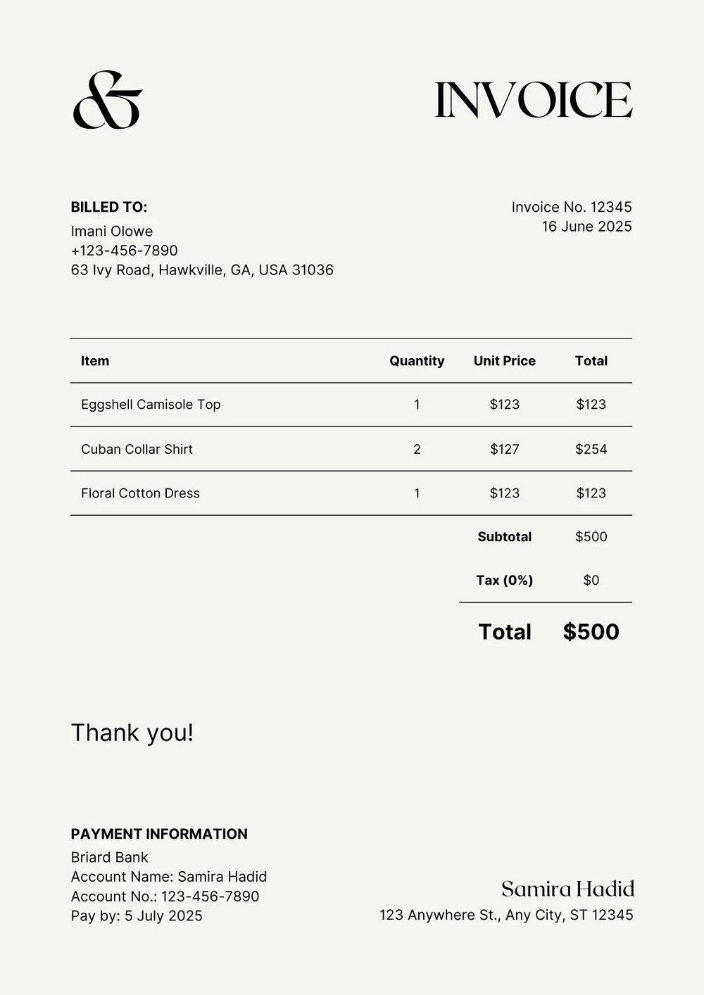 Download Printable Invoice Template Free Download And Print For You 