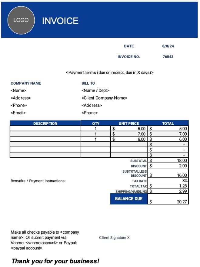 Downloadable Free Printable Invoice Templates Pdf FREE Printables