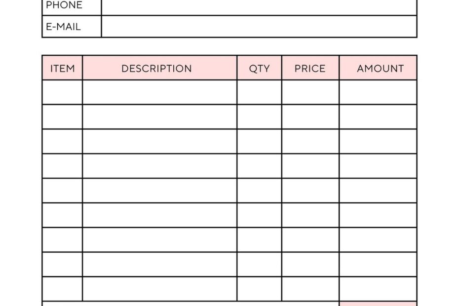 Downloadable Free Printable Service Invoice Template Free Printables Hub
