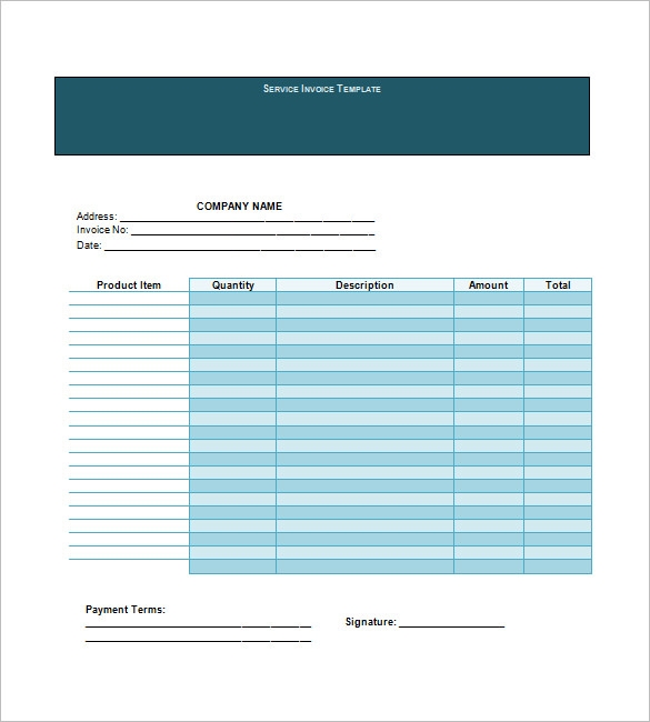Downloadable Free Printable Service Invoice Template Free Templates 