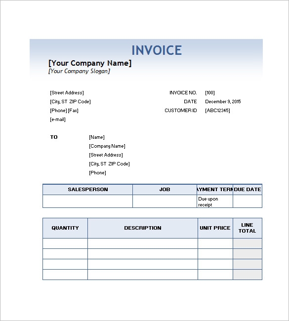 Downloadable Free Printable Service Invoice Template Free Templates 