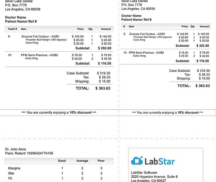 Editable Dental Invoice Template