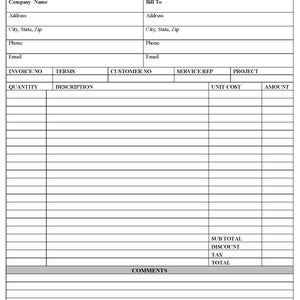 Estimate invoice Carbonless Printable Form Business Easy And Simple 