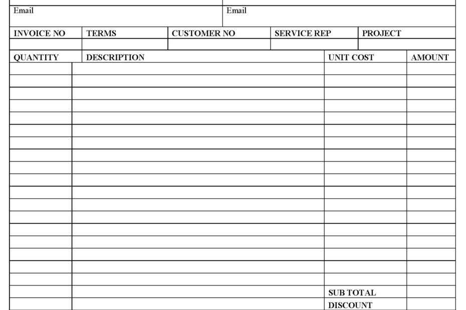 Estimate invoice Carbonless Printable Form Business Easy And Simple