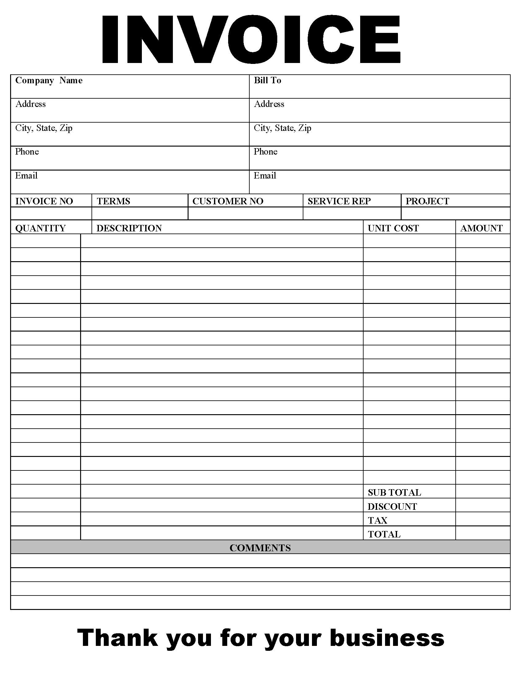 Estimate invoice Carbonless Printable Form Business Easy And Simple 