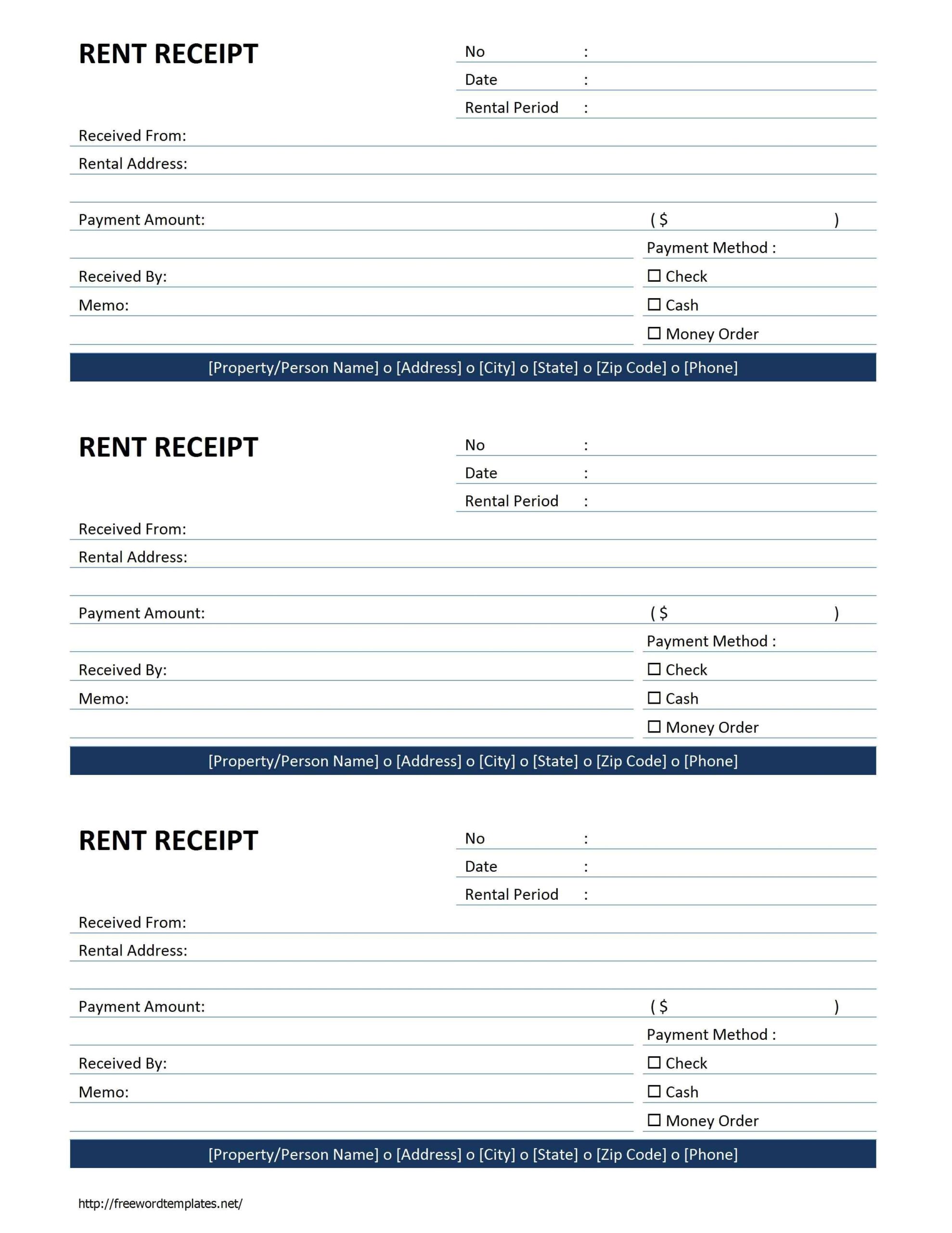 Example Of A Rent Receipt Template Helpful Free Printable Invoice 