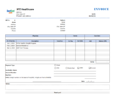 Example Of Printable Medical Invoice Template Templateral