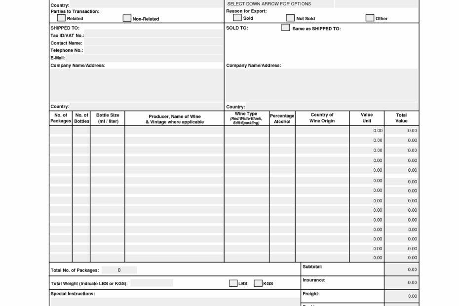 Fedex Commercial Invoice Form Invoice Template Ideas