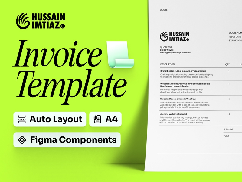 Figma Invoice Template Freebie Supply