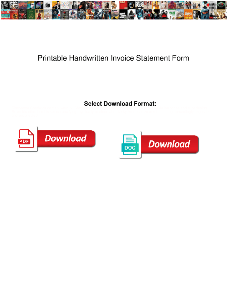 Fillable Online Printable Handwritten Invoice Statement Form Printable 