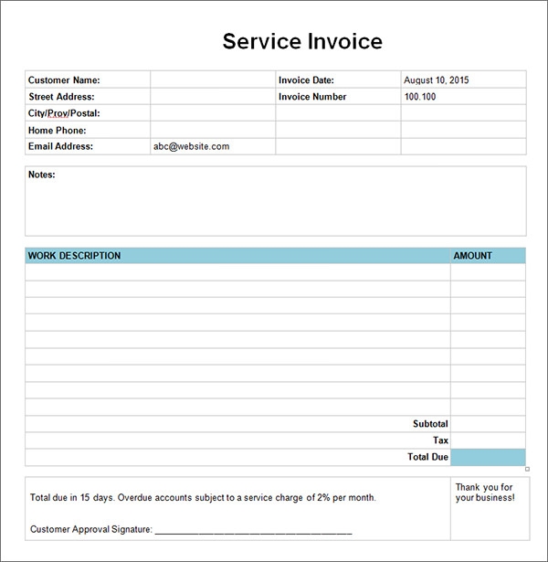 FREE 32 Printable Service Invoice Templates In Google Docs Google 