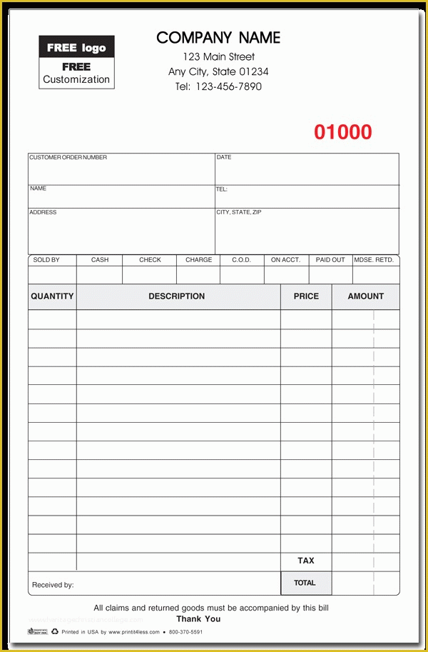 Free Bill Invoice Template Printable Of 11 Billing Receipt Template 