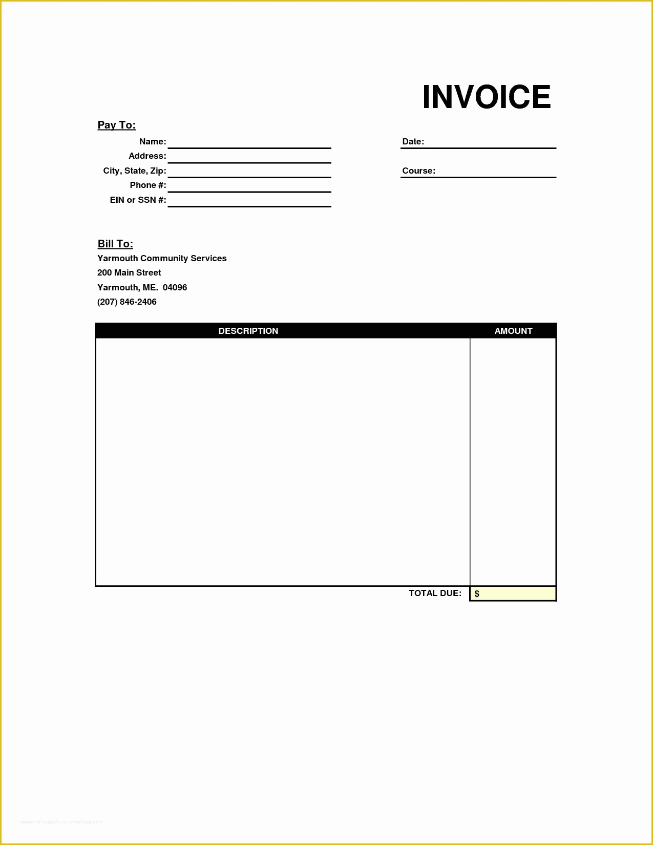 Free Bill Invoice Template Printable Of Free Printable Invoice Template 