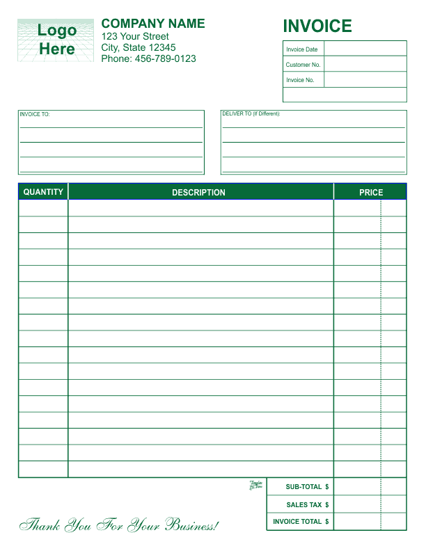 Free Bill Invoice Template Printable Printable Templates