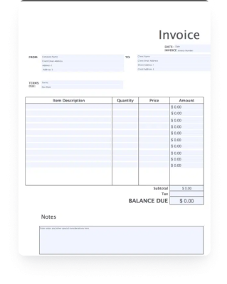Free Blank Fillable Invoice Template Templates Printable Free