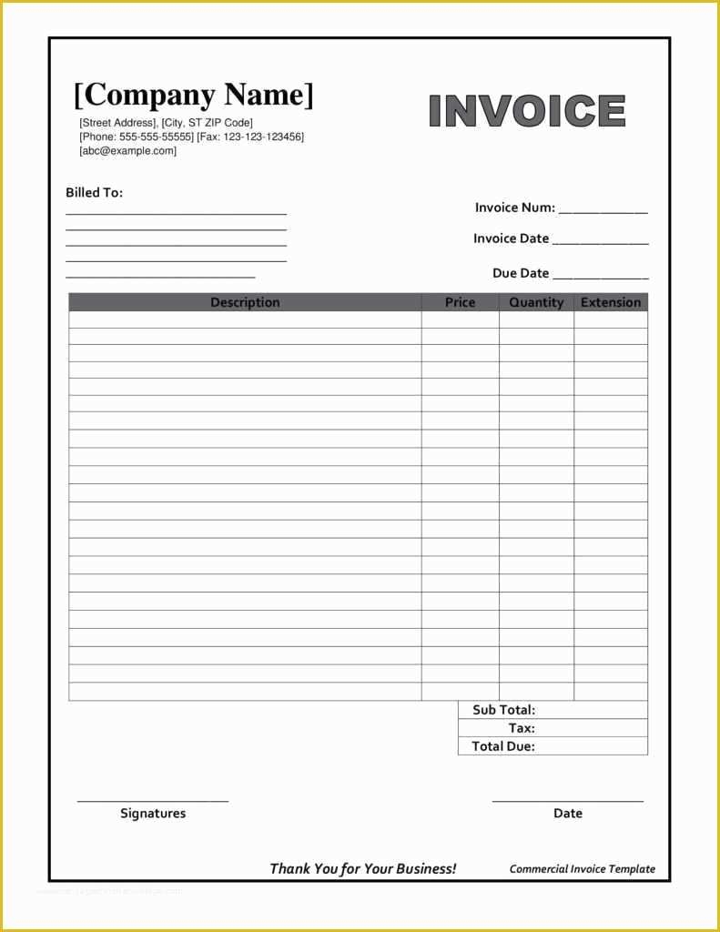 Free Blank Invoice Template Of 19 Free Invoice Template Excel Easy To 
